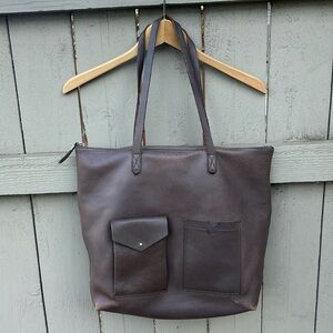 Madewell the Transport Satchel With Pockets Bohemian Festival Distressed Leather